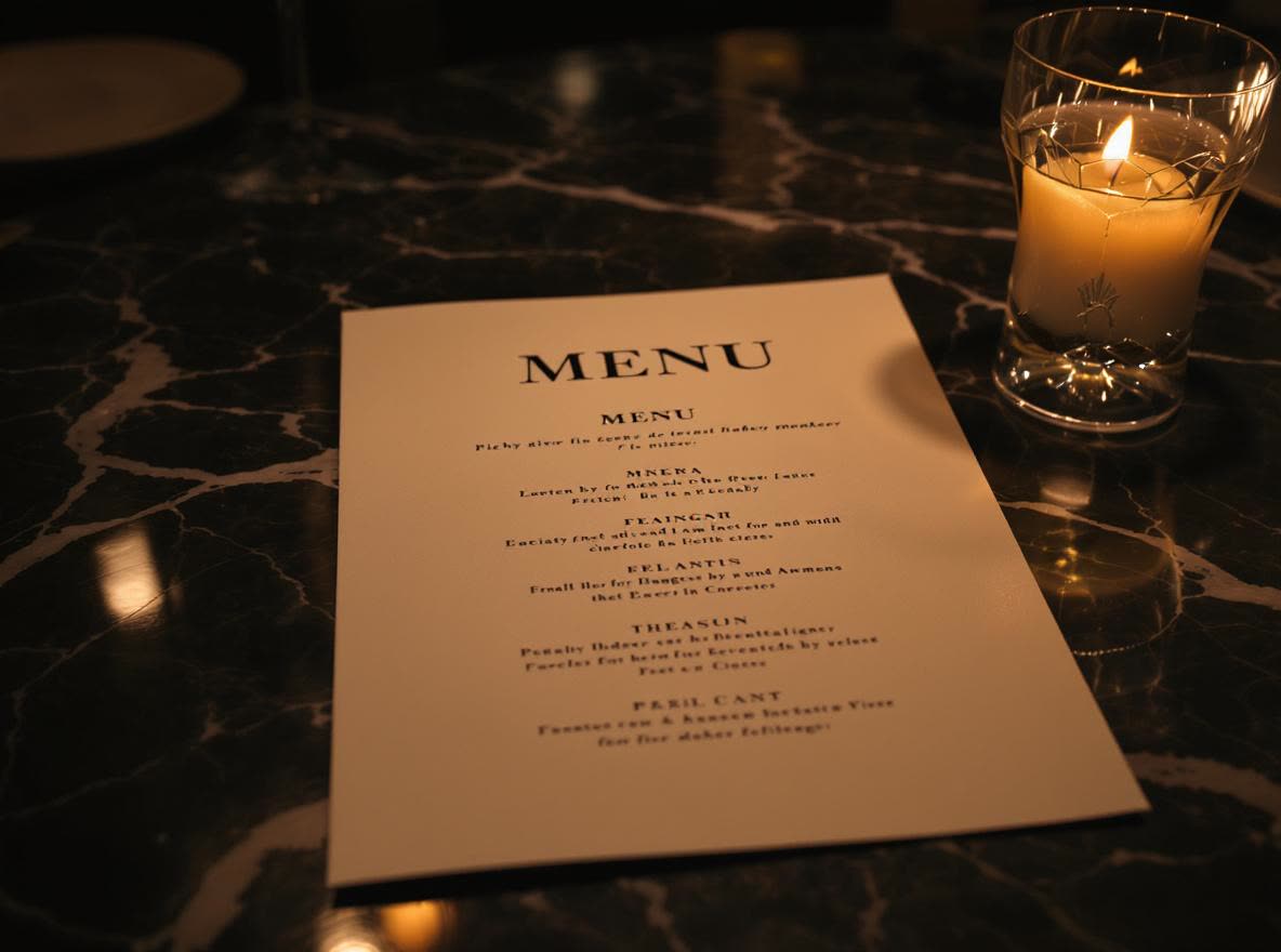 AI-generated menu card still