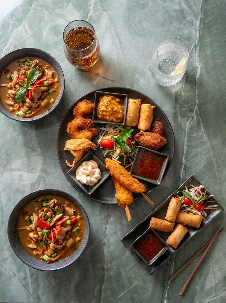 Overhead food scene — AI-generated advertising image