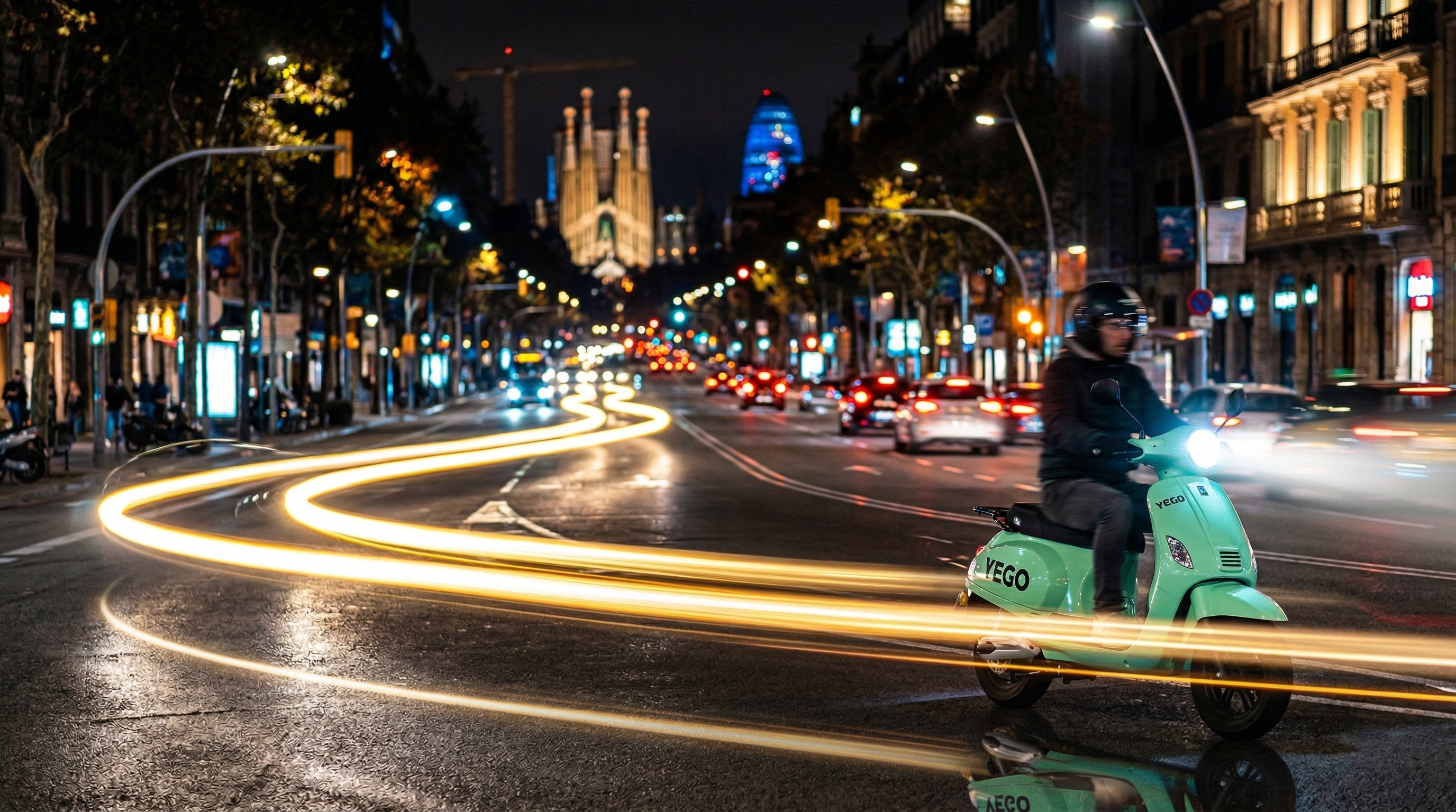 Motion-blur speed concept — AI-generated for an automotive brand